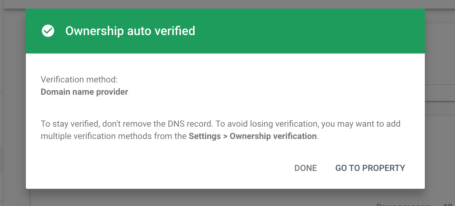 Ownership is verified