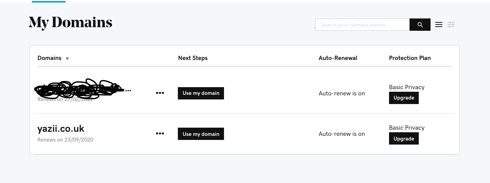 Find 'My Domains' in GoDaddy