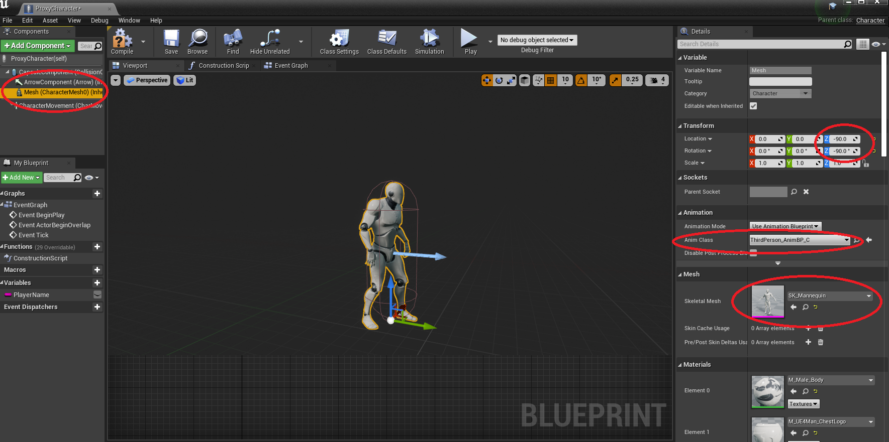 Proxy Character setup