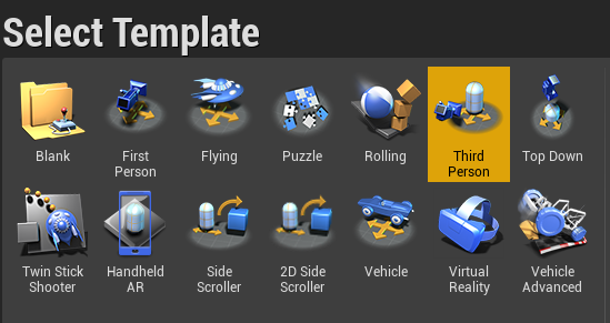 Third Person template for the new project