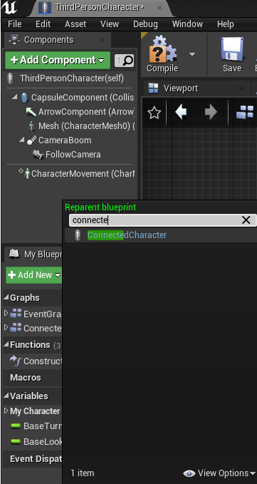 Reparent to ConnectedCharacter class