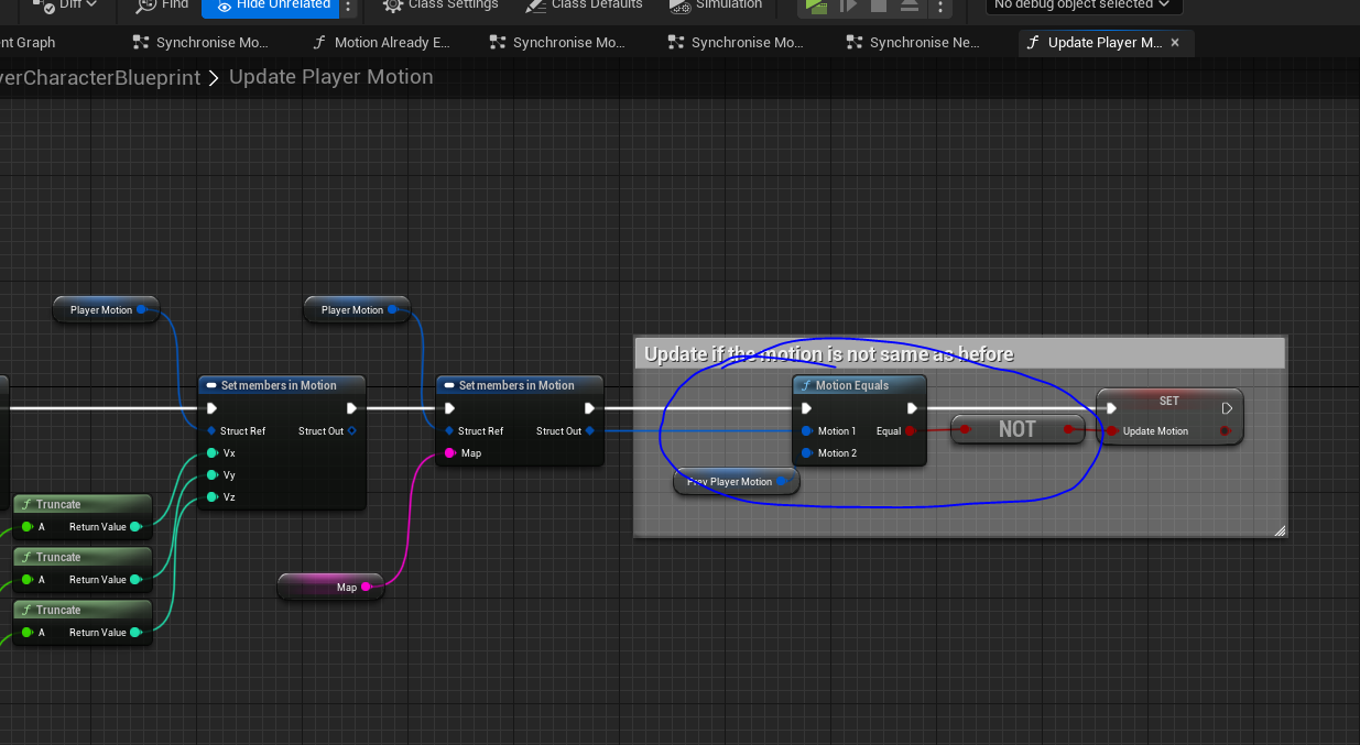 Update player motion functionality