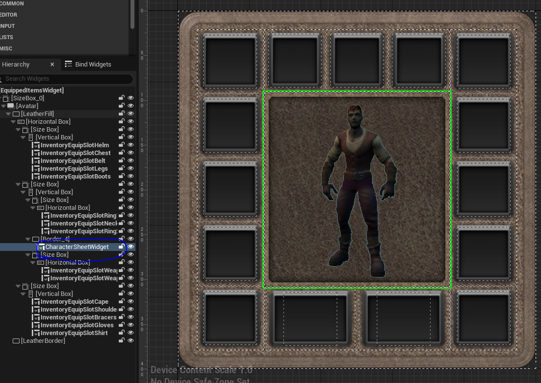 Animated character icon in inventory