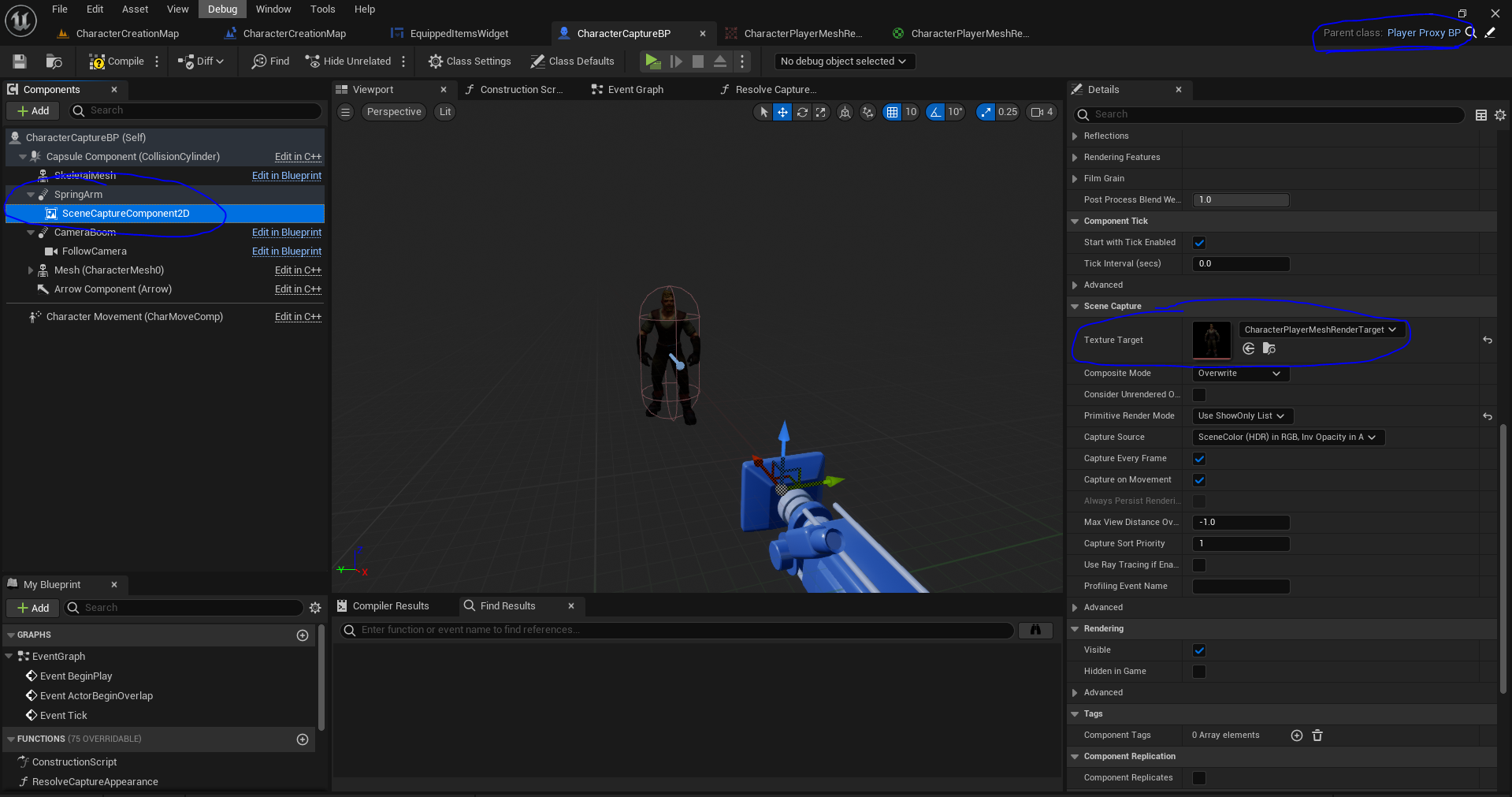 Character capture blueprint
