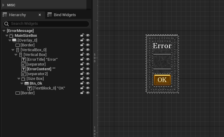 error widget design