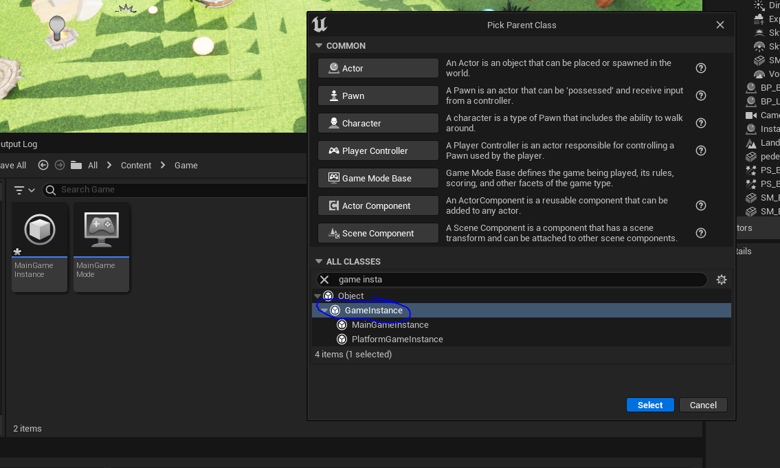 creating game instance