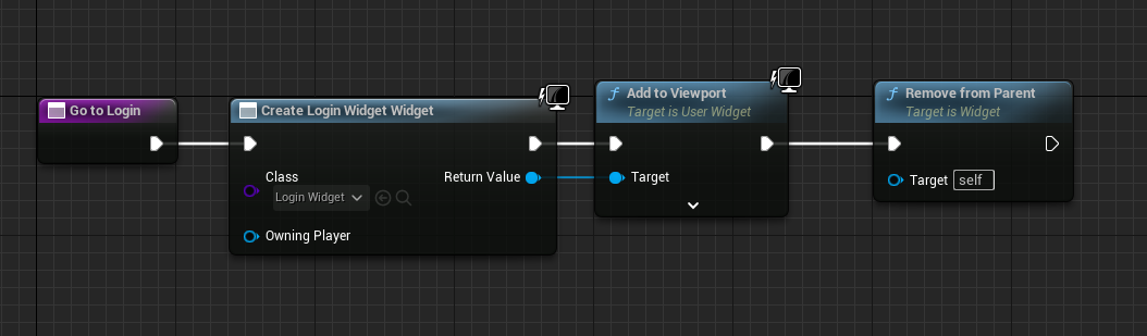 Go to login widget