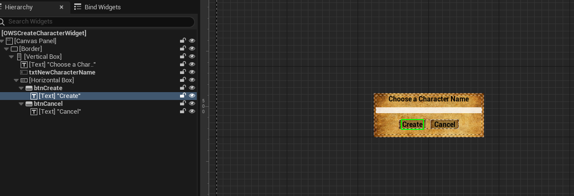OWS create character widget