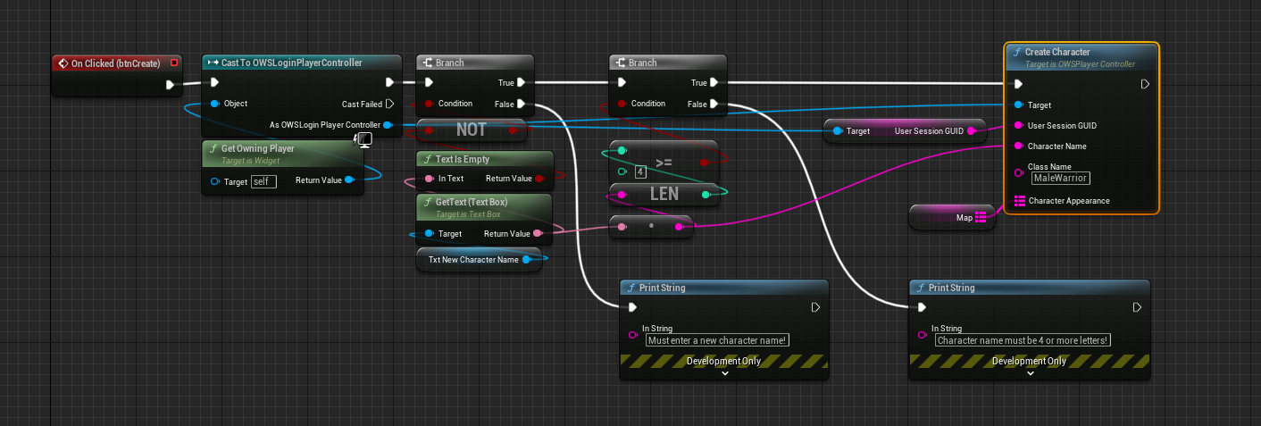 OWS Create character button click implementation