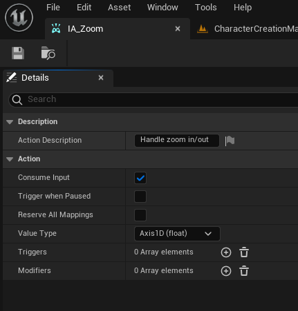 Zoom Axis 1D value type