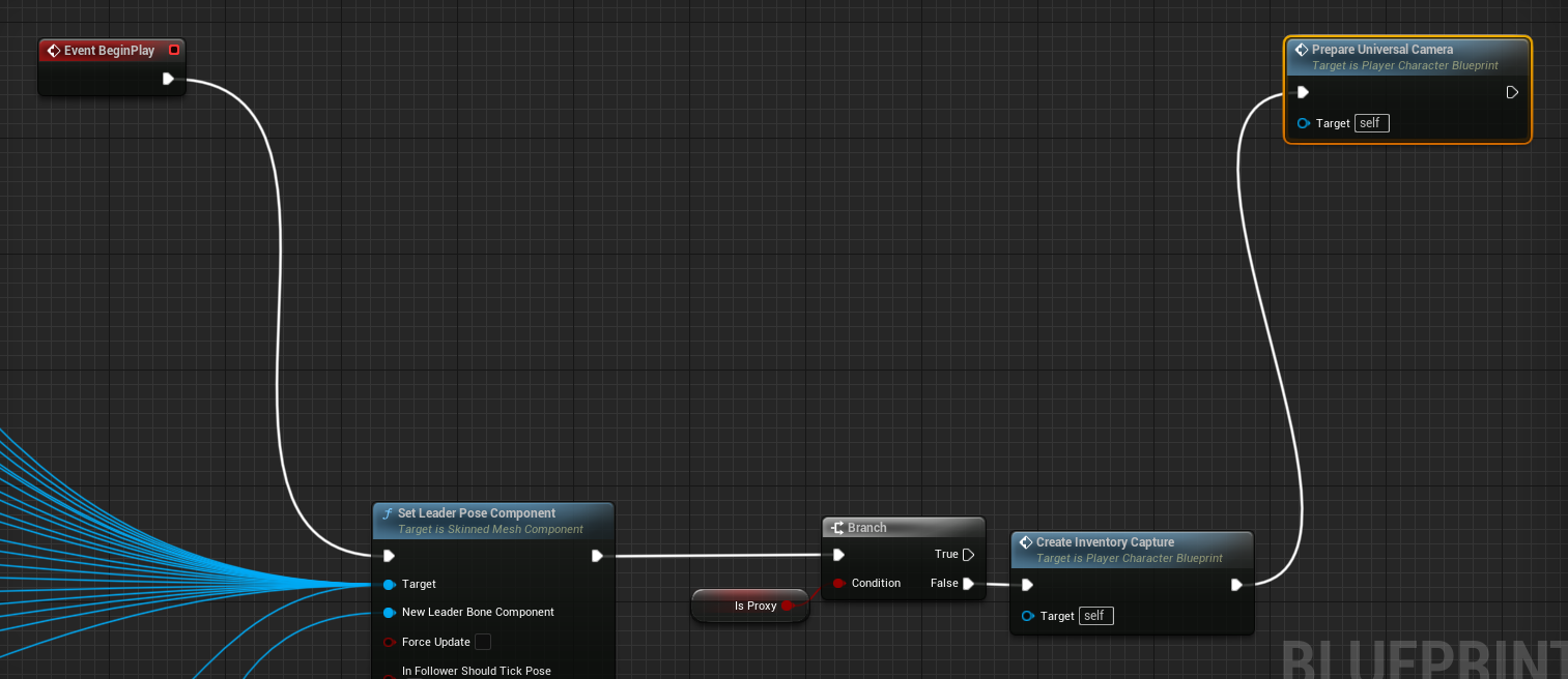 Connect all the new functionality to your event begin play