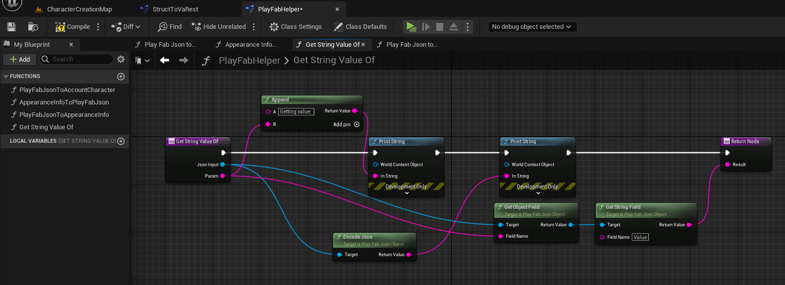 Get string value of functionality