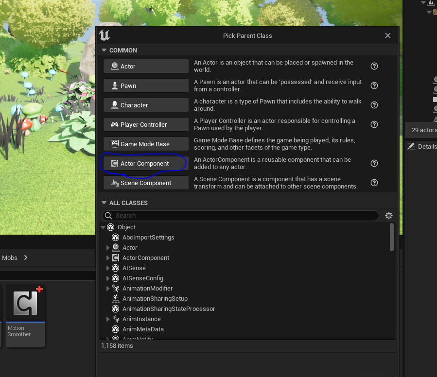 Create actor component blueprint
