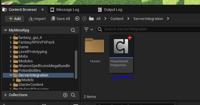 Create PlayerSocketIntegration actor component