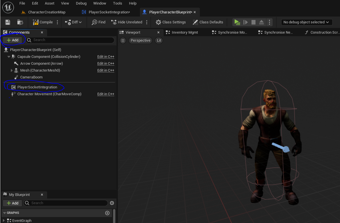 Add the Player Socket Integration component to your player blueprint