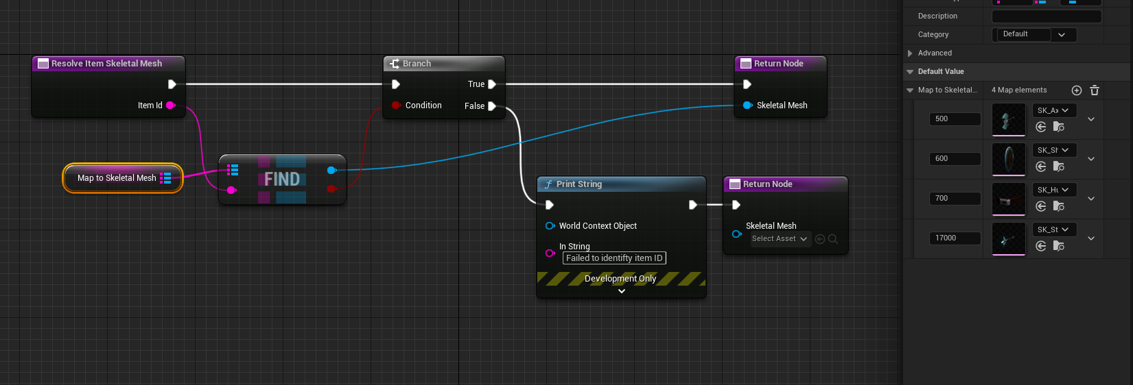 resolve item skeletal mesh