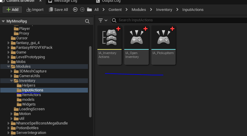 Inventory input actions