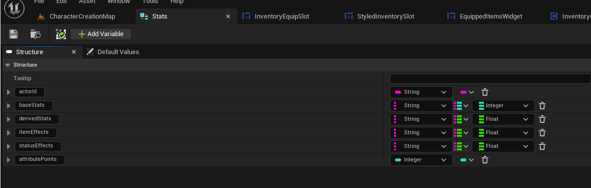 Stats structure definition