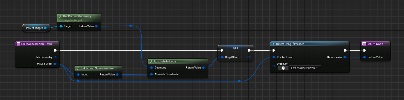 Implementation for on mouse button down