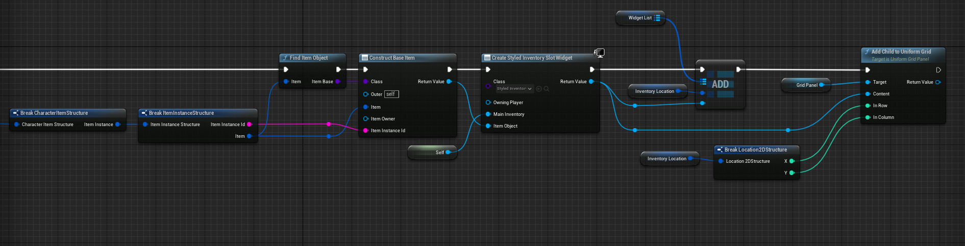 constructing the item into inventory on pickup