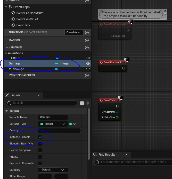 Create damage variable