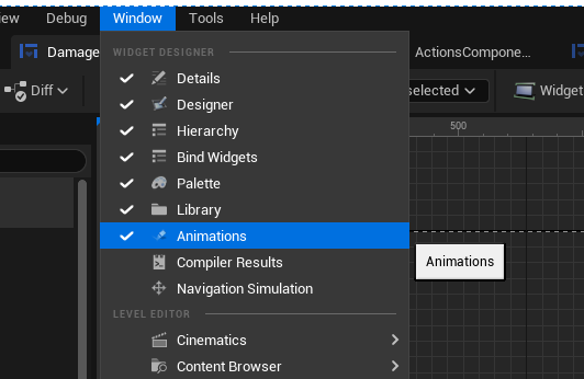 open Animations for widgets