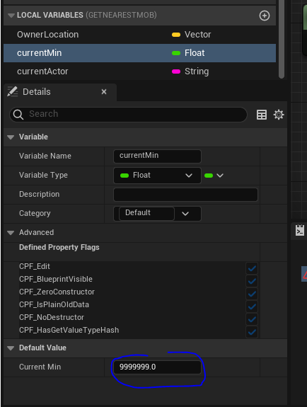 Setting high default val for currentMin