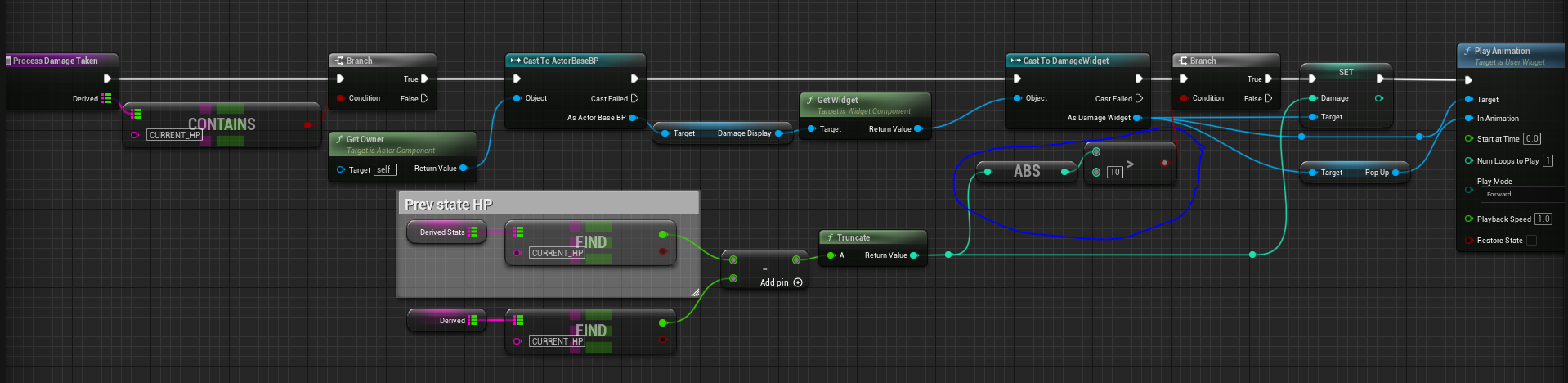 Apply threshold on whether to display damage taken