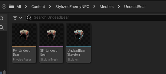 Bear skeletal mesh