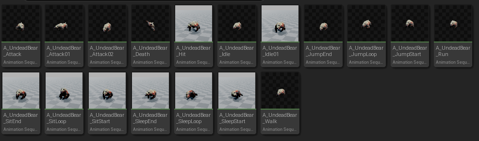 animation sequences for skeletal mesh