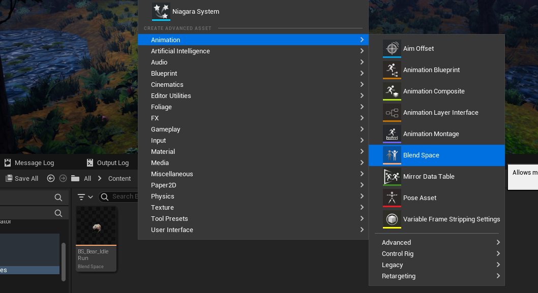 create blend space