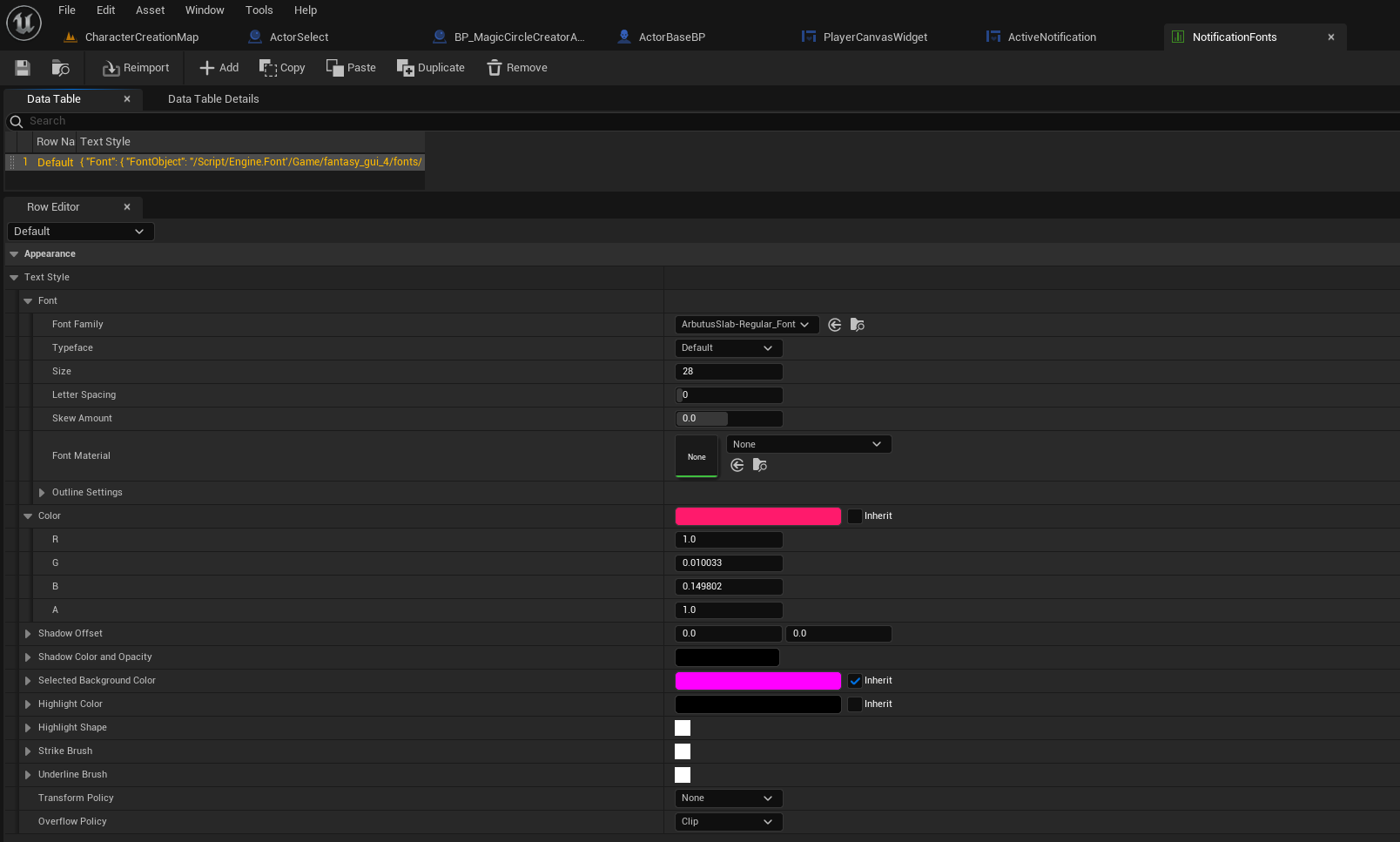 Adding default font