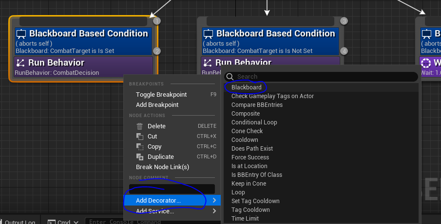 Adding blackboard based conditions