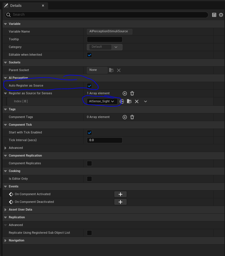 registering the input source as sight.