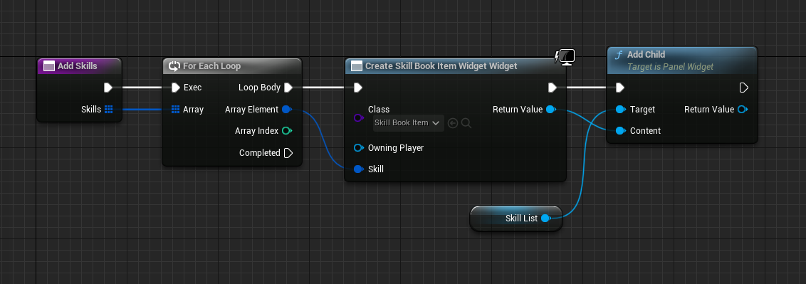 Iterate over array of skills and add them to the skill book.