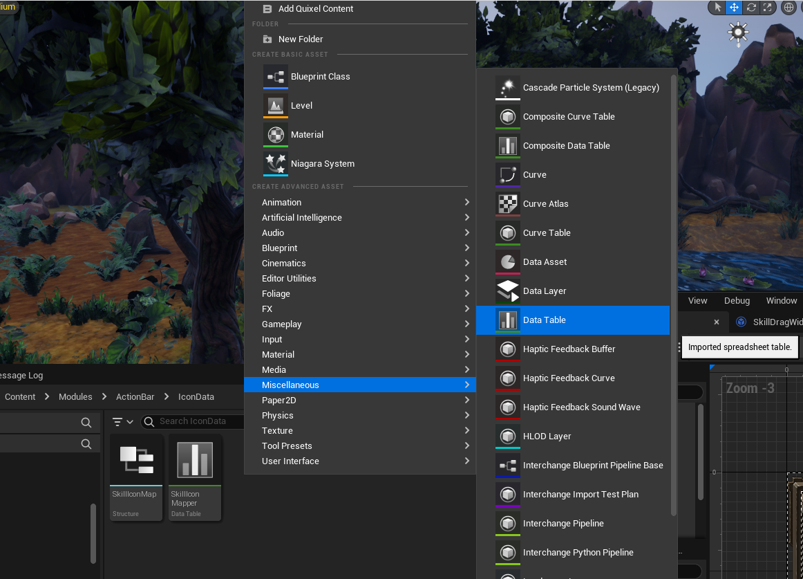 How to find Data Table in UE
