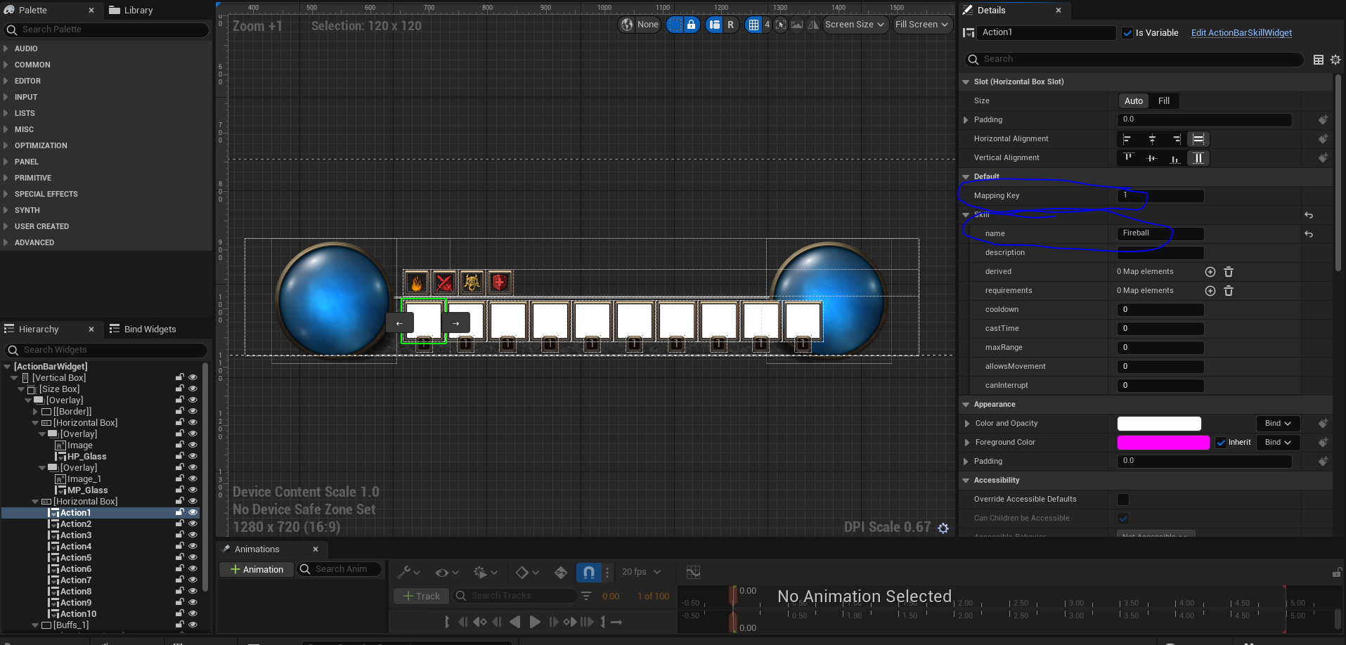 Action Bar Widget definition