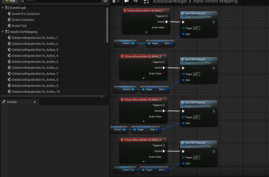 Link input action to the action bar keys.