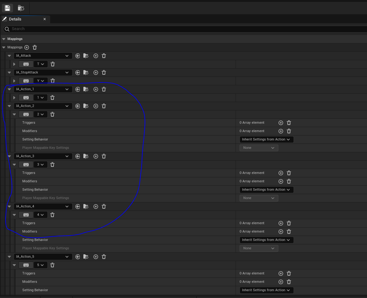 My Action Bar mapping context