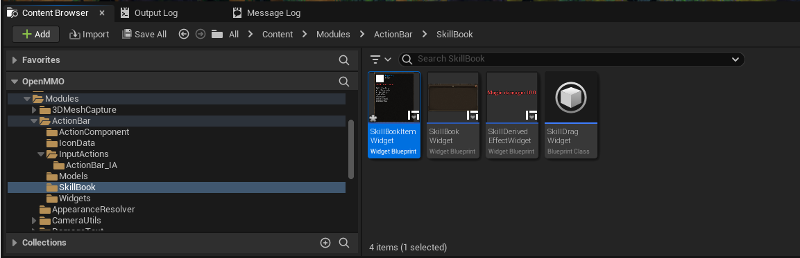 Skill Book Widgets which we will be modifying