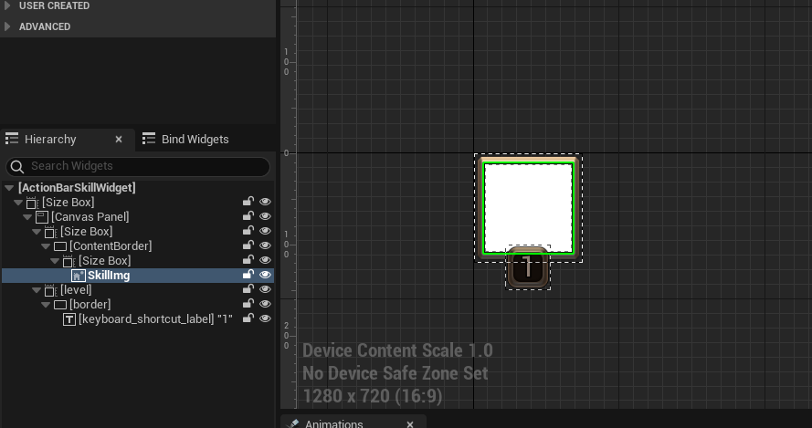 The Action Bar Skill widget