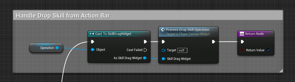 Handle drop skill from action bar