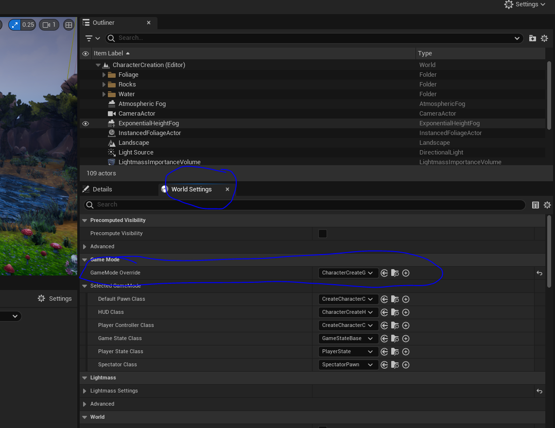 Apply game mode in world settings.