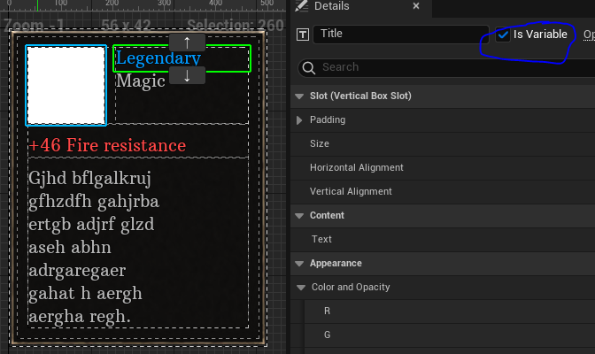 Set components to be variables