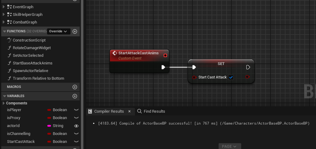 Start attack cast animations