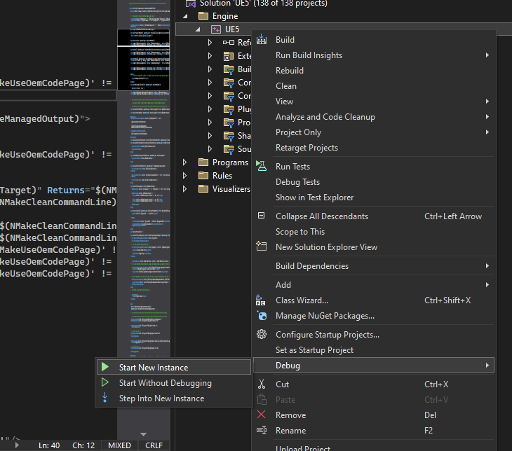 Starting new UE5 instance
