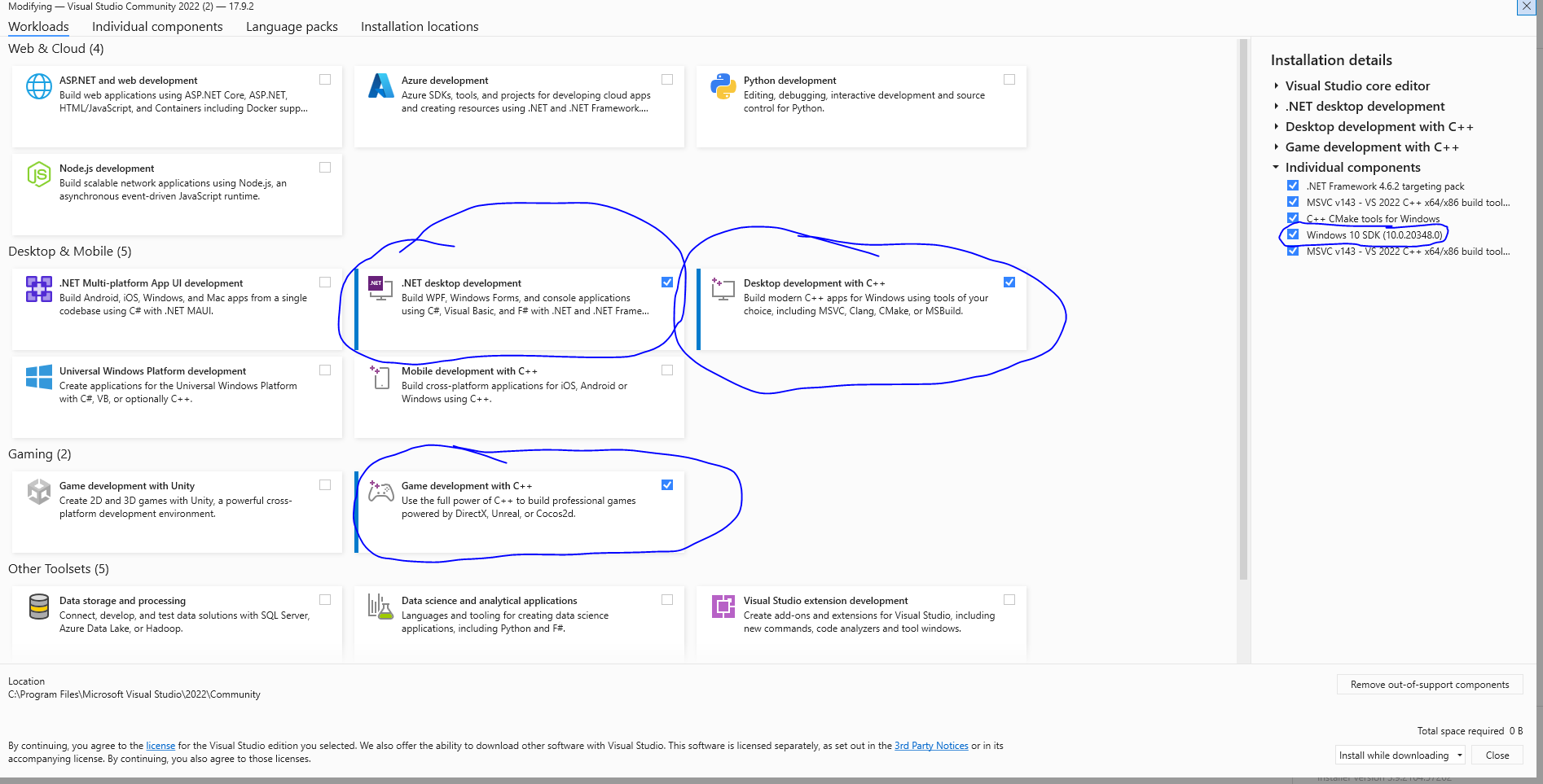 Configuration packages to install on Visual Studio