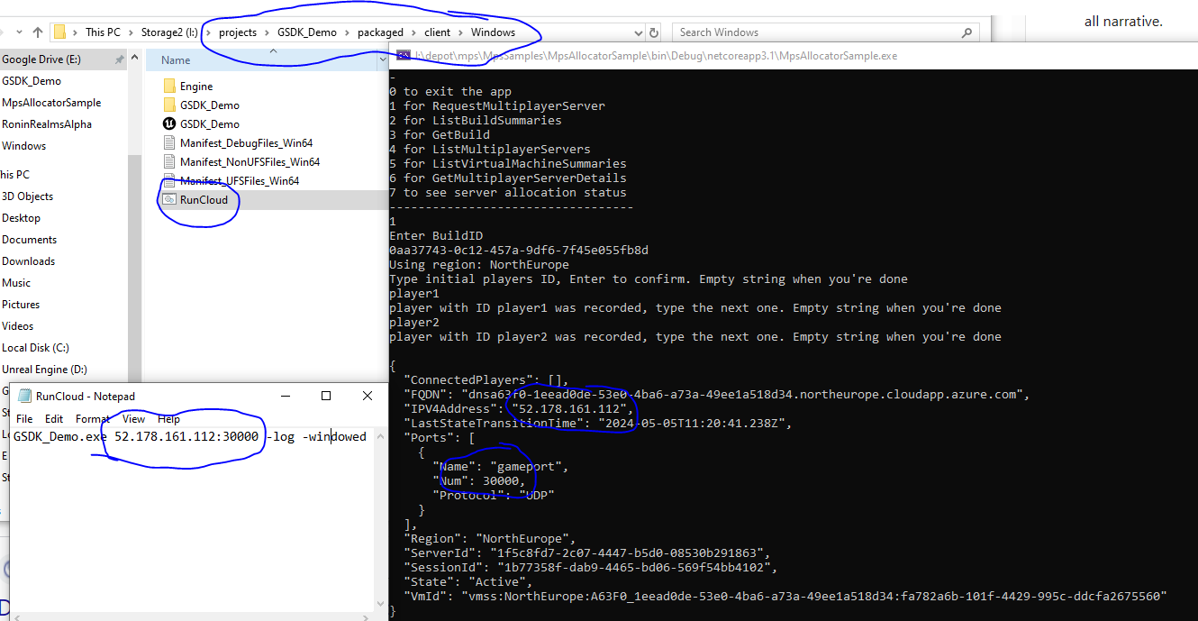 Make RunCloud.bat file connected to IP/Port of server