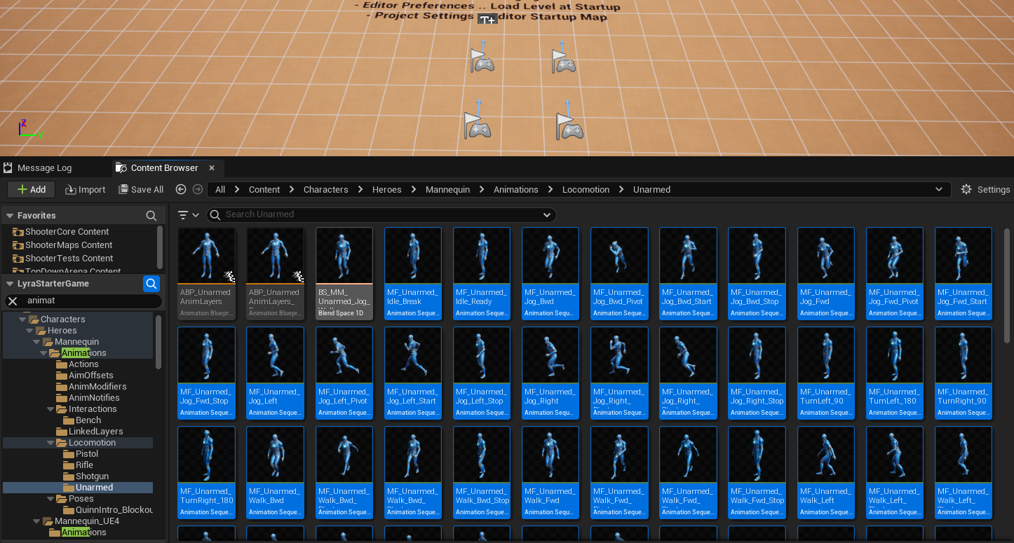Lyra unarmed animations