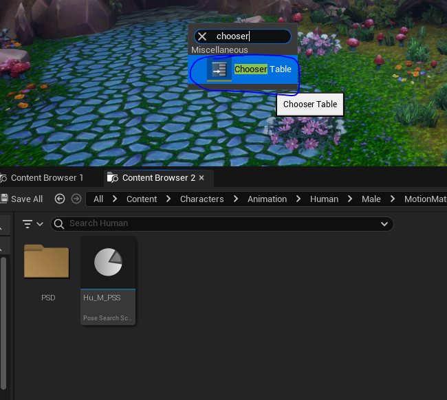 Create Chooser table